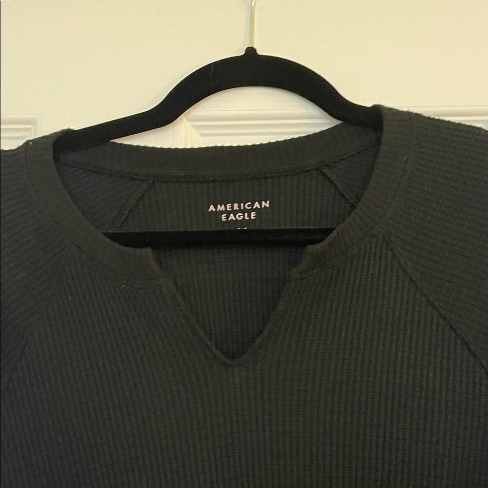 American Eagle super soft Black Ribbed Sweater - Picture 3 of 7